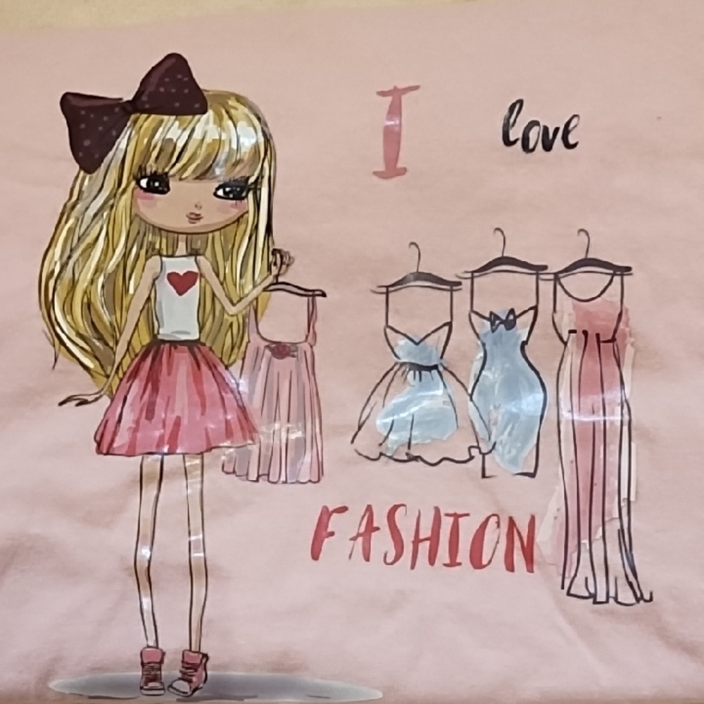 Pink Graphic Tee with Fashion Illustration
